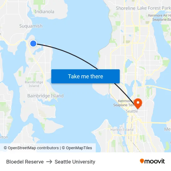 Bloedel Reserve to Seattle University map