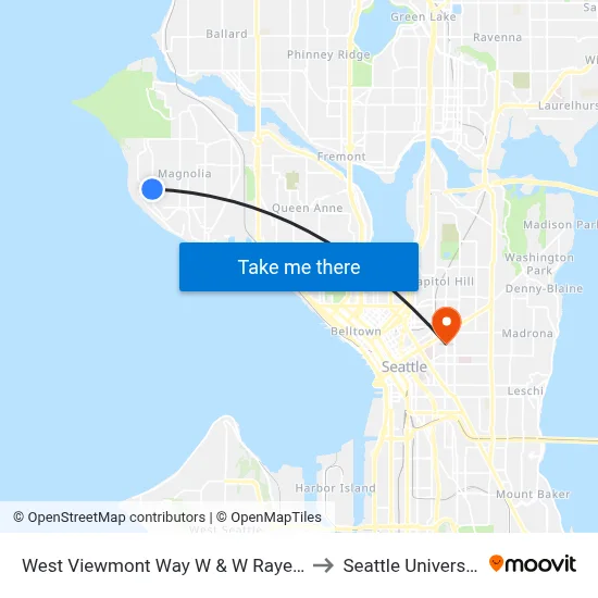 West Viewmont Way W & W Raye St to Seattle University map