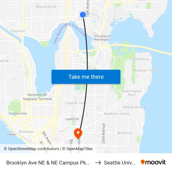 Brooklyn Ave NE & NE Campus Pkwy - Bay 3 to Seattle University map