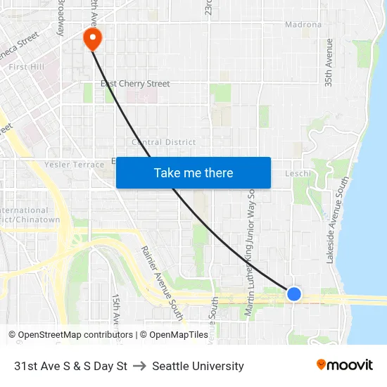 31st Ave S & S Day St to Seattle University map
