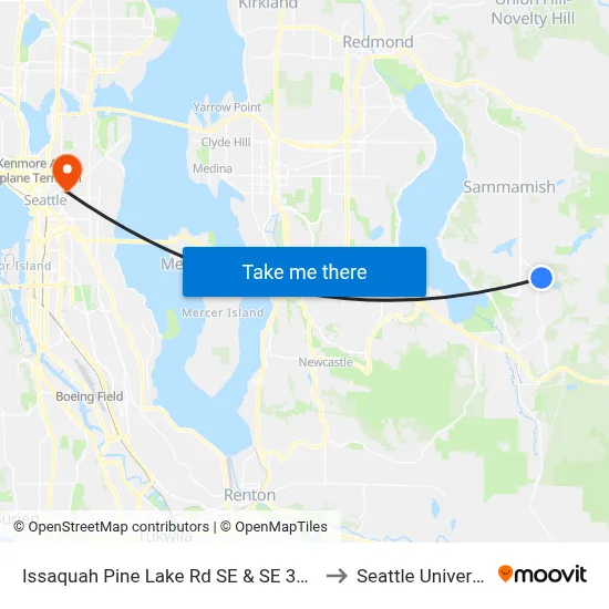 Issaquah Pine Lake Rd SE & SE 37th Pl to Seattle University map
