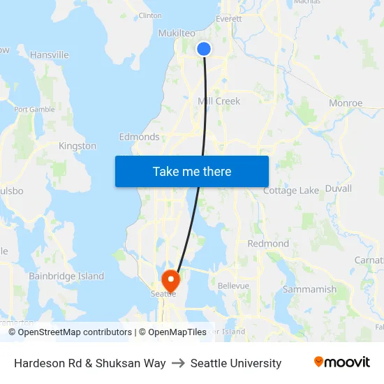Hardeson Rd & Shuksan Way to Seattle University map