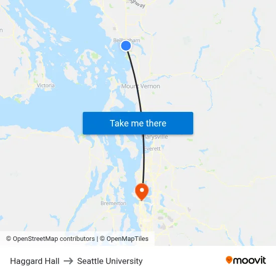 Haggard Hall to Seattle University map