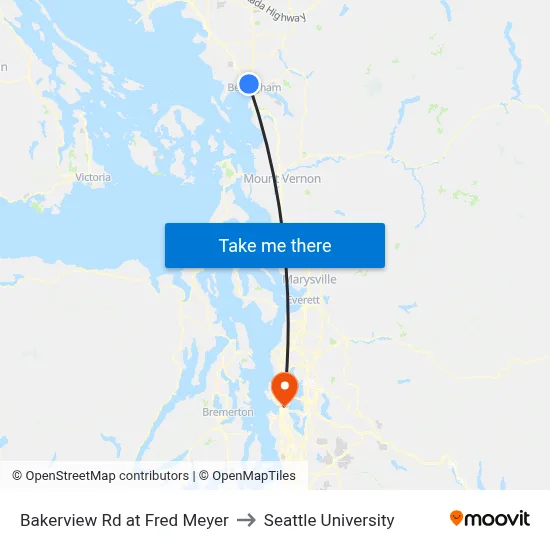 Bakerview Rd at Fred Meyer to Seattle University map