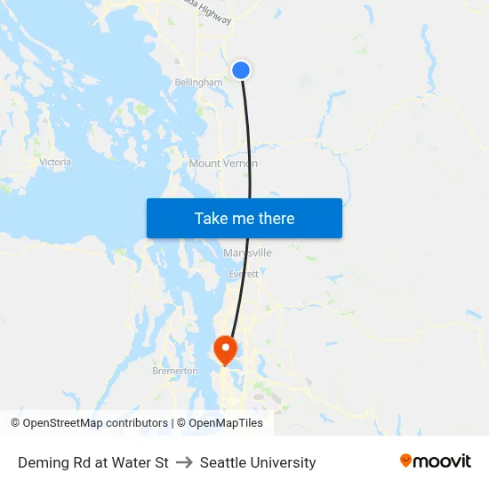 Deming Rd at Water St to Seattle University map