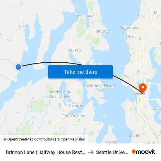 Brinnon Lane (Halfway House Restaurant) to Seattle University map