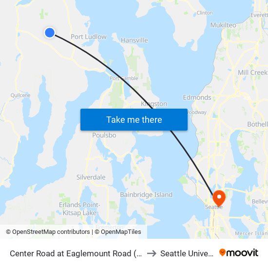 Center Road at Eaglemount Road (Center) to Seattle University map