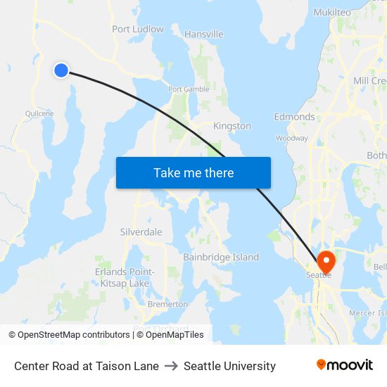 Center Road at Taison Lane to Seattle University map