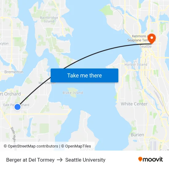 Berger at Del Tormey to Seattle University map