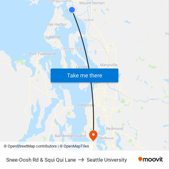 Snee-Oosh Rd & Squi Qui Lane to Seattle University map