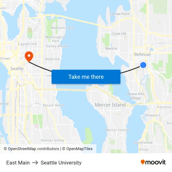 East Main to Seattle University map