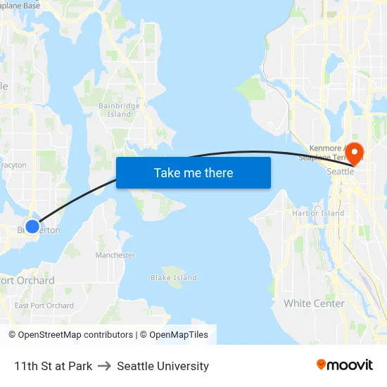 11th St at Park to Seattle University map