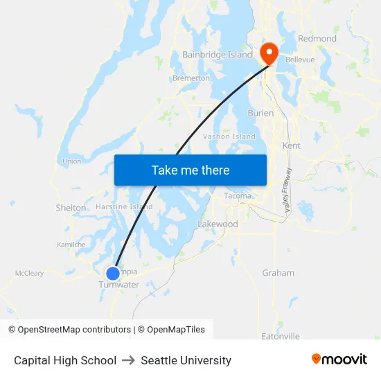 Capital High School to Seattle University map