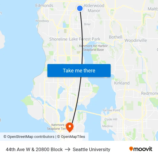 44th Ave W & 20800 Block to Seattle University map