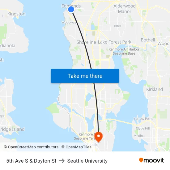 5th Ave S & Dayton St to Seattle University map