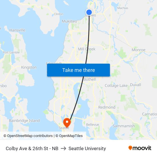 Colby Ave & 26th St - NB to Seattle University map