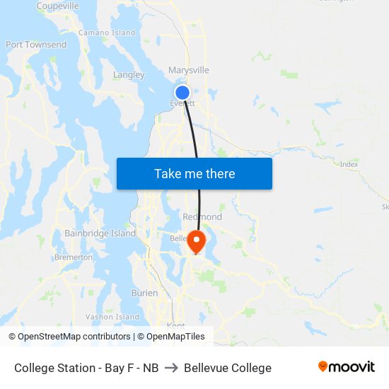 College Station - Bay F - NB to Bellevue College map