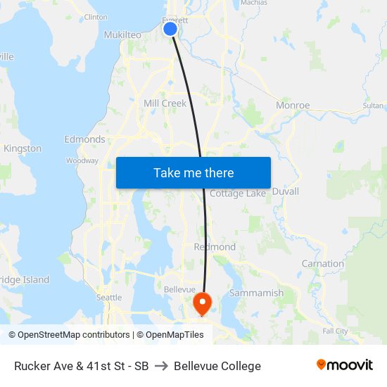 Rucker Ave & 41st St - SB to Bellevue College map