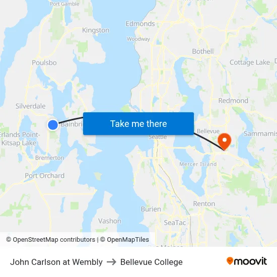 John Carlson at Wembly to Bellevue College map