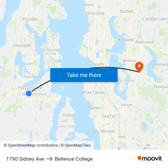 1790 Sidney Ave to Bellevue College map
