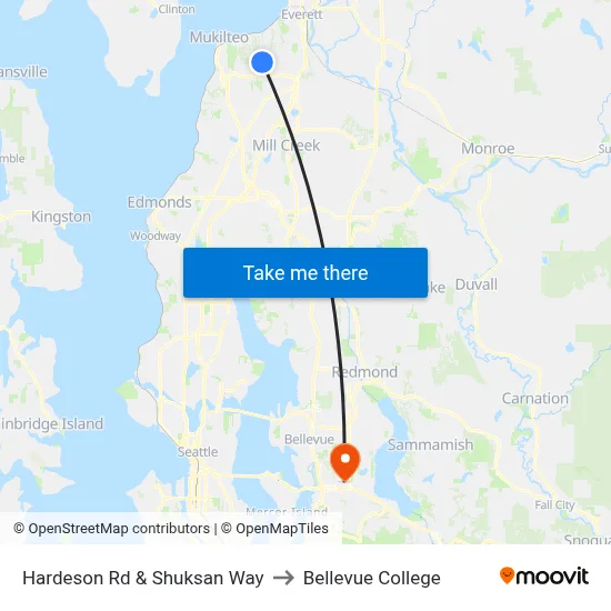 Hardeson Rd & Shuksan Way to Bellevue College map