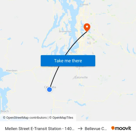 Mellen Street E-Transit Station - 1401 Mellen St. to Bellevue College map