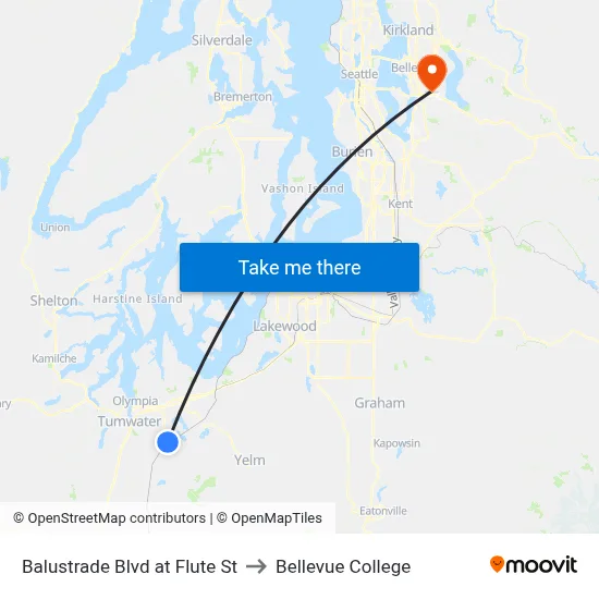 Balustrade Blvd at Flute St to Bellevue College map