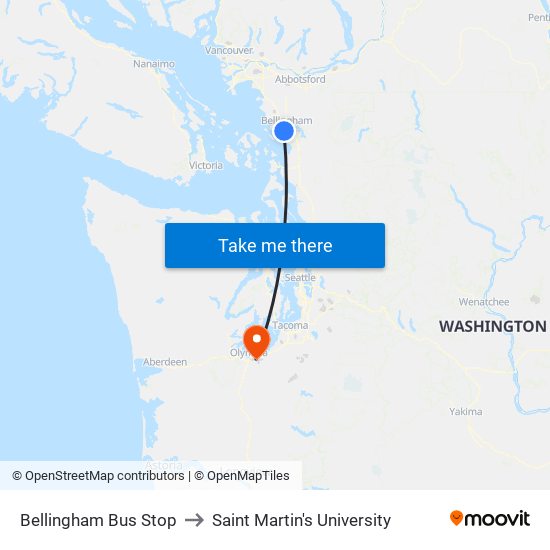 Bellingham Bus Stop to Saint Martin's University map