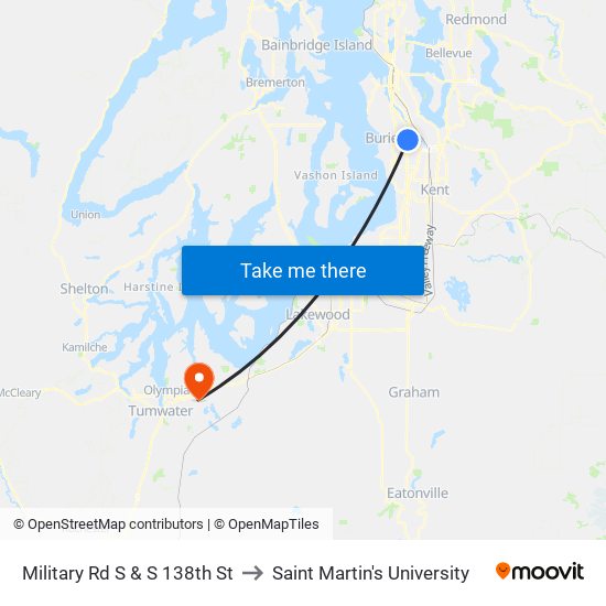 Military Rd S & S 138th St to Saint Martin's University map