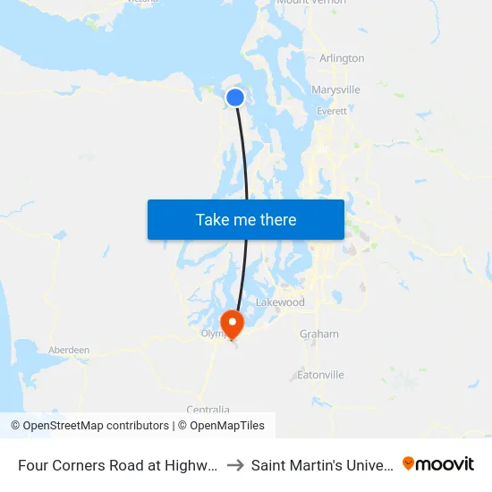 Four Corners Rd & Sr 19 (Nw) to Saint Martin's University map