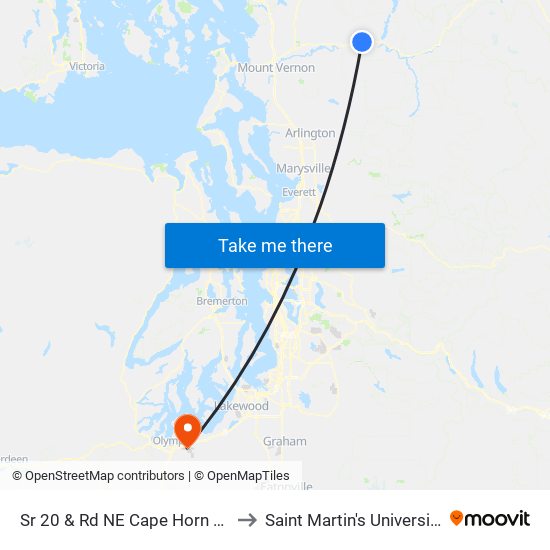 Sr 20 & Rd NE Cape Horn Rd to Saint Martin's University map