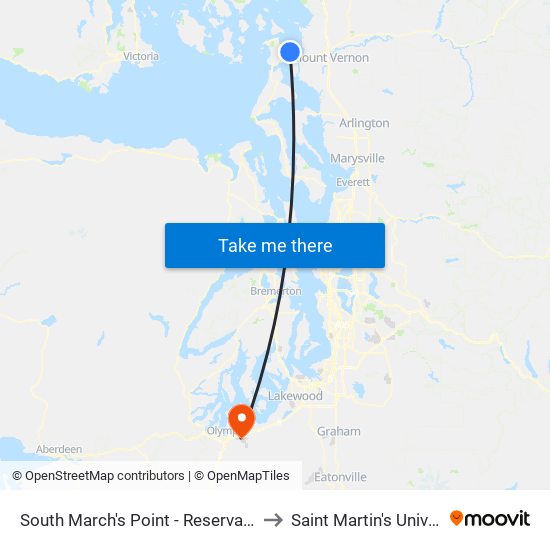 South March's Point - Reservation Rd. to Saint Martin's University map