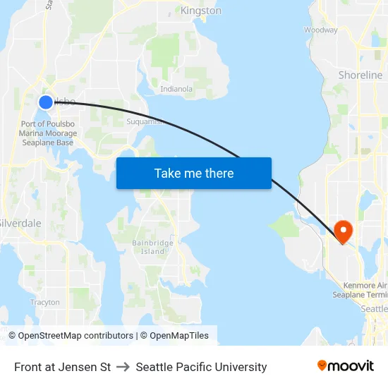 Front at Jensen St to Seattle Pacific University map