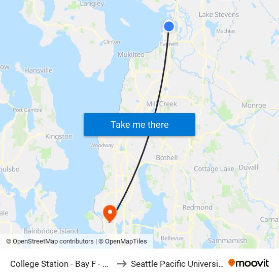 College Station - Bay F - NB to Seattle Pacific University map