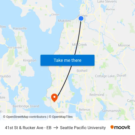 41st St & Rucker Ave - EB to Seattle Pacific University map