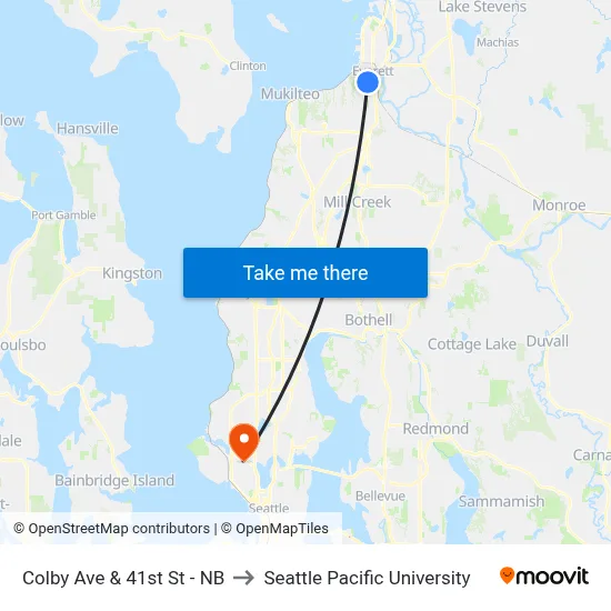 Colby Ave & 41st St - NB to Seattle Pacific University map