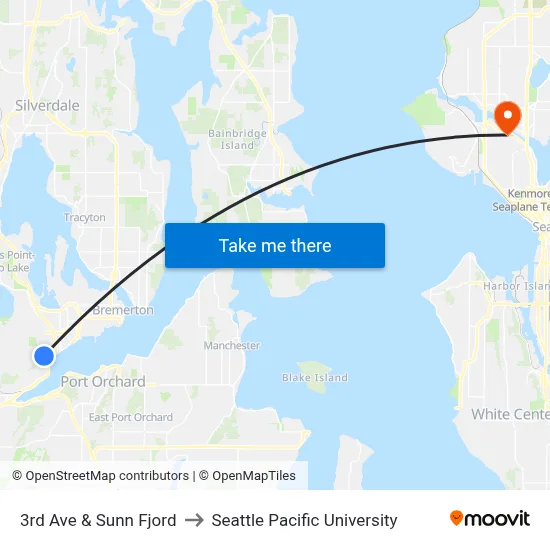3rd Ave & Sunn Fjord to Seattle Pacific University map