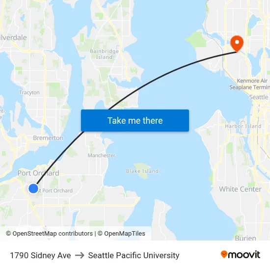1790 Sidney Ave to Seattle Pacific University map