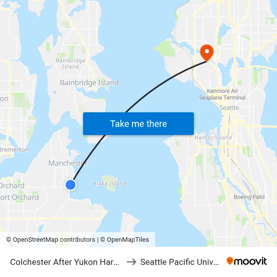 Colchester After Yukon Harbor Rd to Seattle Pacific University map