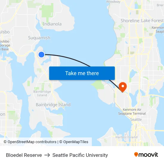 Bloedel Reserve to Seattle Pacific University map