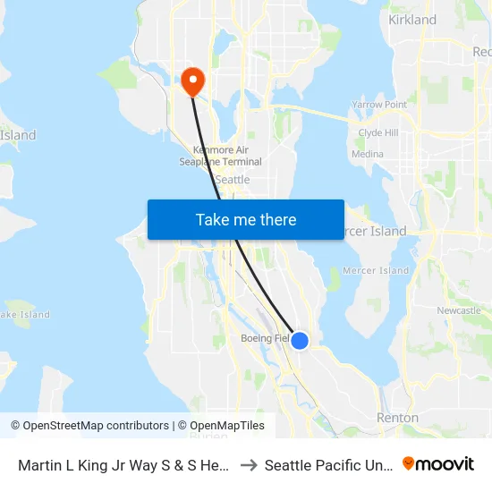 Martin L King Jr Way S & S Henderson St to Seattle Pacific University map
