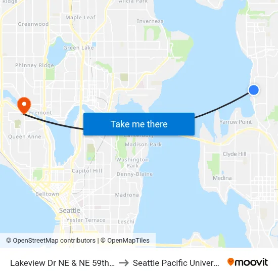 Lakeview Dr NE & NE 59th St to Seattle Pacific University map