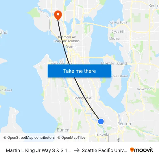 Martin L King Jr Way S & S 129th St to Seattle Pacific University map