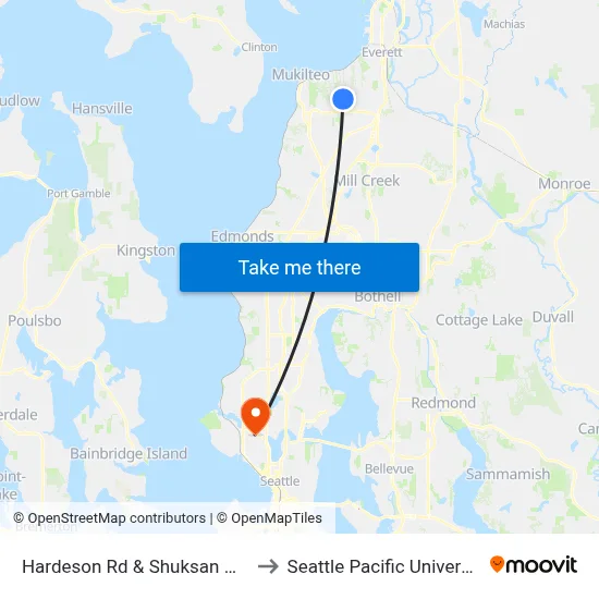 Hardeson Rd & Shuksan Way to Seattle Pacific University map
