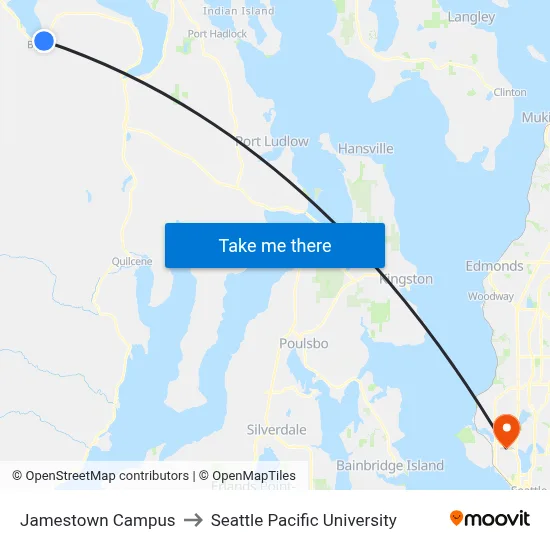 Jamestown Campus to Seattle Pacific University map