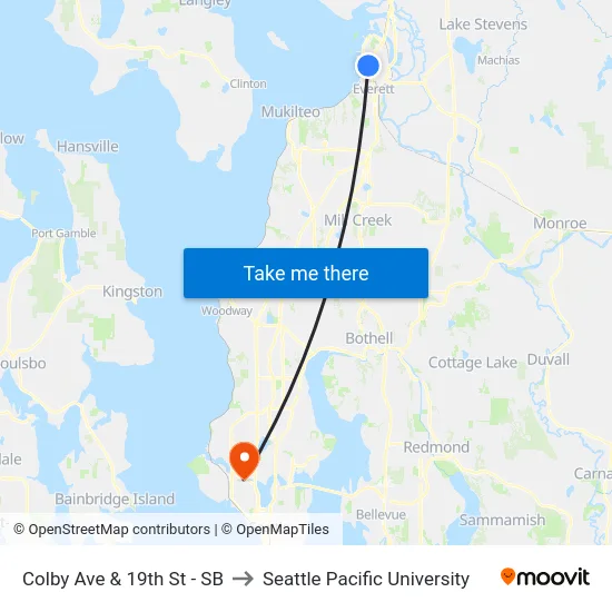 Colby Ave & 19th St - SB to Seattle Pacific University map
