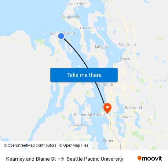 Kearney and Blaine St to Seattle Pacific University map