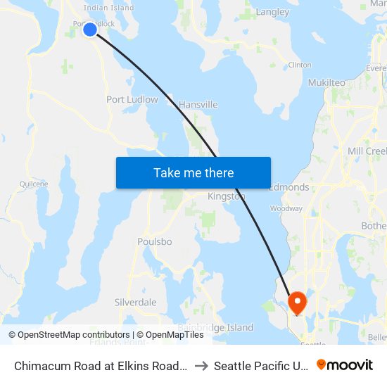 Chimacum Road at Elkins Road (County Jail) to Seattle Pacific University map