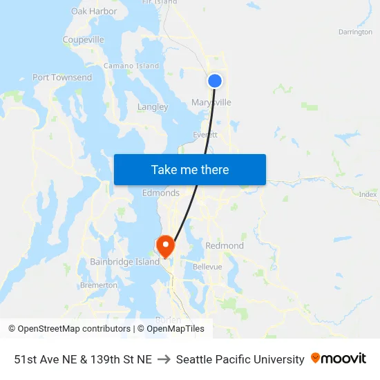 51st Ave NE & 139th St NE to Seattle Pacific University map