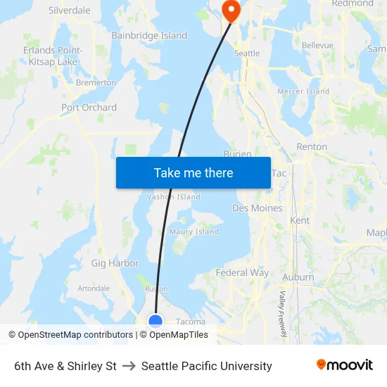 6th Ave & Shirley St to Seattle Pacific University map